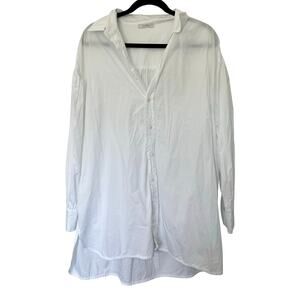XETRA Italy White Oversized Button Down Shirt Minimalist Relaxed Fit